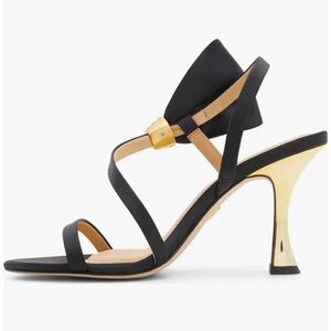Ted Baker belle Black Strappy Heeled Sandals with Gold Heel